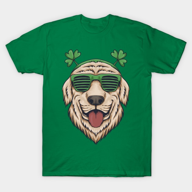 Irish Golden Retriever Funny St. Patrick's Day Gift T-Shirt by BadDesignCo